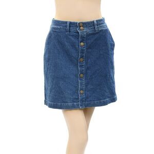 Apiece Apart Chloe Denim Short Mini Skirt Buttondown Blue XS-2 NEW 262724